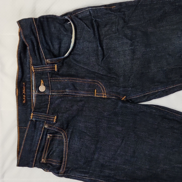 NUDIE BUTTON GRIM TIM ORGANIC DRY NAVY JEAN - Picture 4 of 14